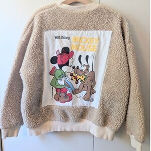 Rare Disney Korea Exclusive Mickey & Pluto Fleece Jacket